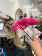 Blending gloves, fluffy gloves, foil pull, coloring glove, microfibre glove, blender glove, framar blending gloves, bleach blender gloves
