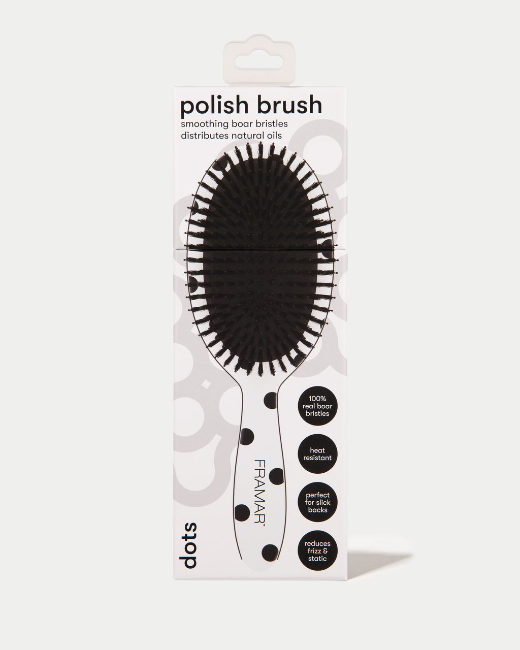 Polish Brush Black and White Polka Dots