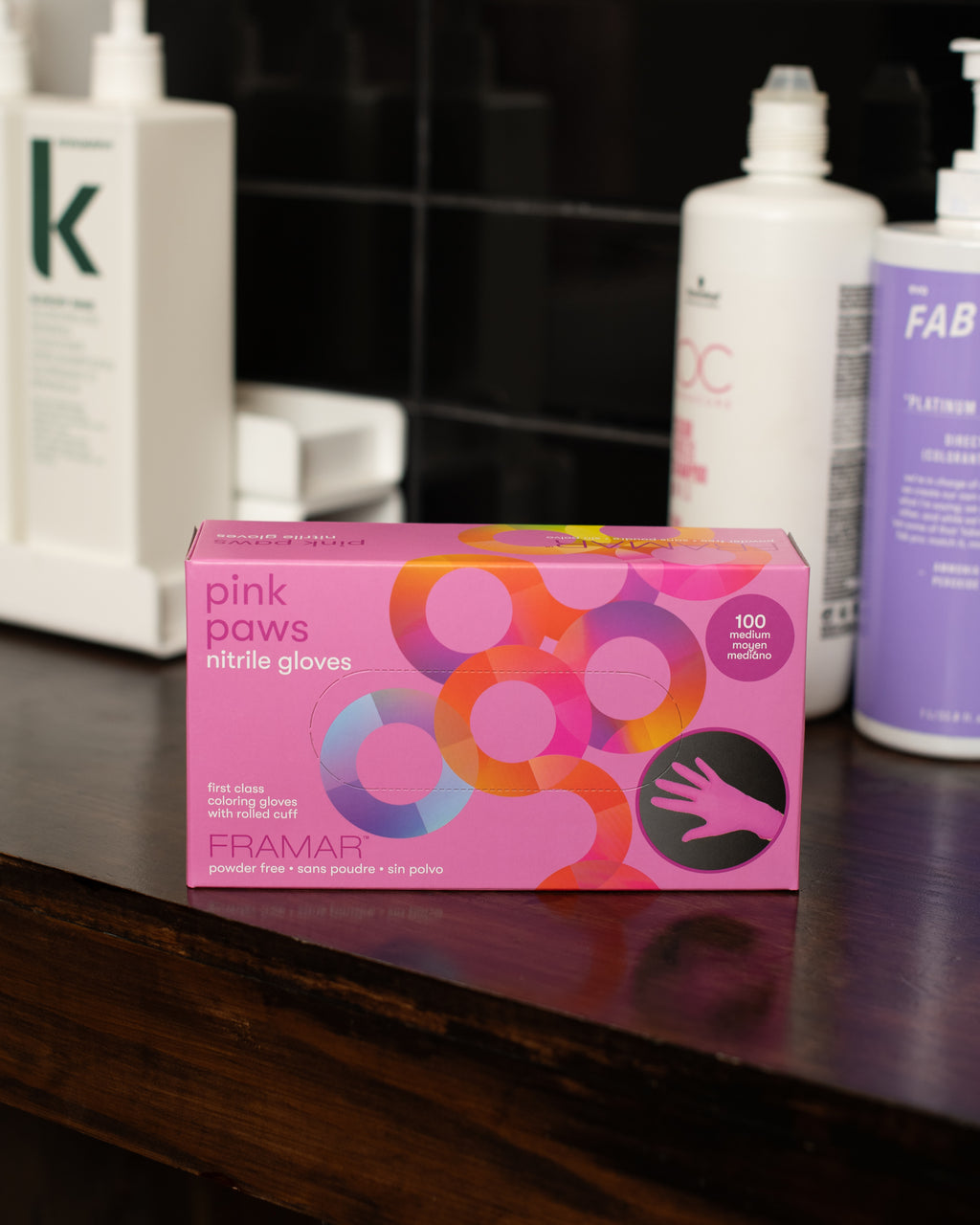 Pink Paws Nitrile Gloves - 100 count