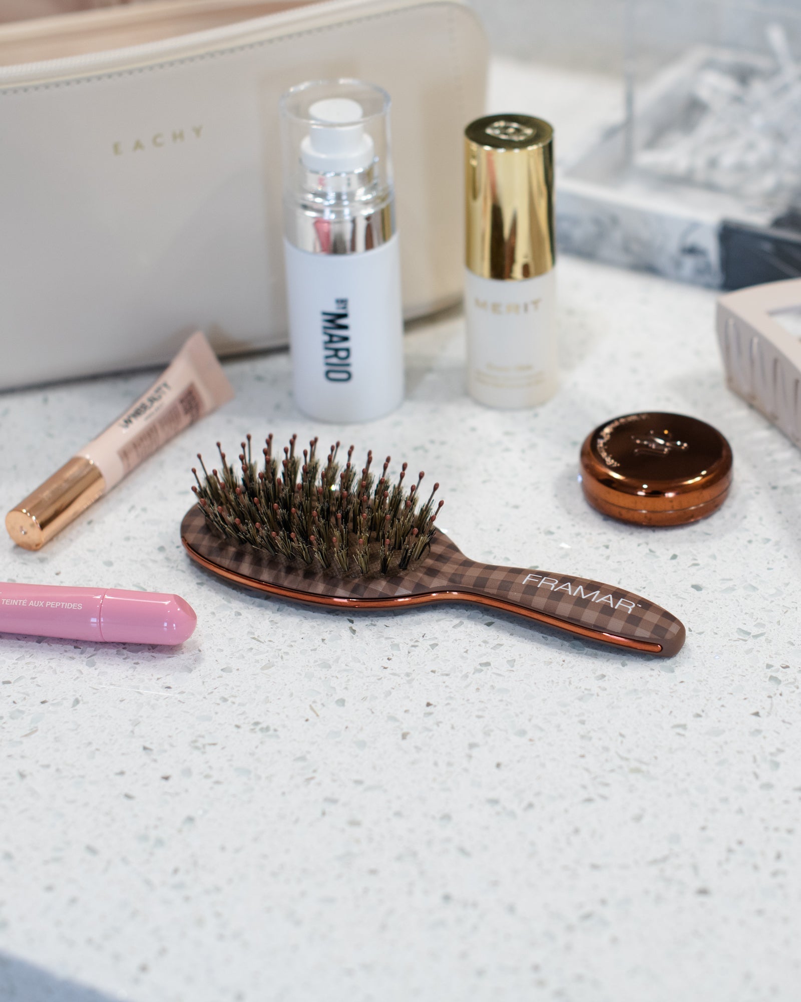 Mini Polish Brush - Chocolate Gingham
