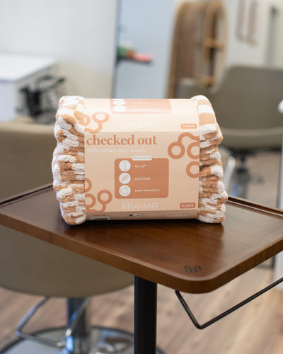 Checked Out Salon Towels - Beige & White-hover