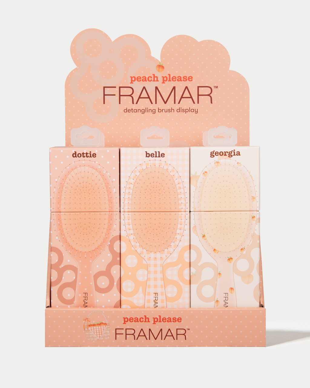 Peach Please - 9PC Detangle Brush Display