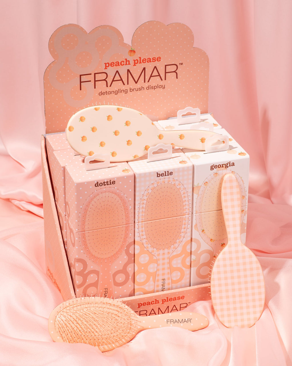 Peach Please - 9PC Detangle Brush Display
