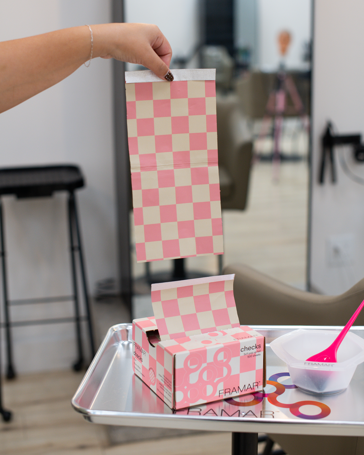 Beige & Pink Checks - Pop Up