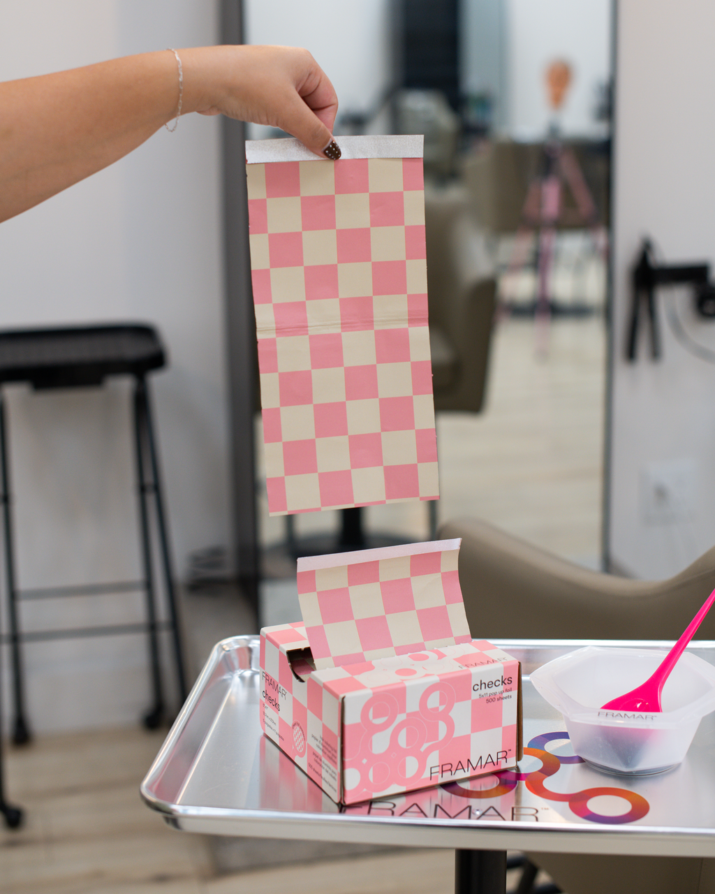 Beige & Pink Checks - Pop Up